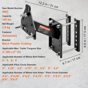 Bild in Galerie-Viewer laden, Amocart 160 lbs Spare Tire Carrier with Mounting Screws Bracket Lugs On Bolt Patterns Tire Mount Wheel Holder for Trailers RV