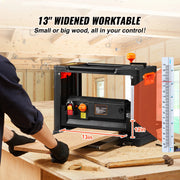 Load image into Gallery viewer, SucceBuy Electric Thickness Planer Benchtop 13inch Wood Planer with 3 Blades Two Speed 15-Amp 2000W for DIY Woodworking Planing