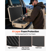 Charger l'image dans la visionneuse de galerie, Amocart Hard Rifle Case Lockable Rifle Case w/ Pre-cut Foams & Wheels IP67 Waterproof Pistol Storage Cases for Rifles Shotguns