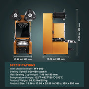 Load image into Gallery viewer, Amocart Fully Automatic Cup Sealing Machine 500-650 Cups/H for 180/190 mm Tall & 90/95 mm Cup Electric Tea Sealer for Milk Tea