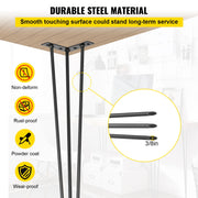 Charger l'image dans la visionneuse de galerie, SucceBuy 4Pcs Metal Table Legs 16-40 Inch 3-Rod Hairpin Furniture Legs DIY Home Bench Dining Desk End Coffee Table Feet