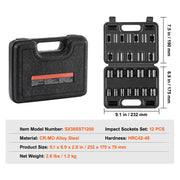 Load image into Gallery viewer, Amocart 3/8" Drive Impact Socket Set 29 Pcs Shallow Socket SAE 3/8-1" and Metric 8-22mm 6Point CR-V Alloy Steel for Auto Repair