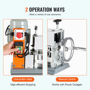Bild in Galerie-Viewer laden, SucceBuy Electric/Manual Wire Stripping Machine Cable Stripper Wire Peeler 370W 1.5-36mm 11 Channels for Scrap Copper Recycling