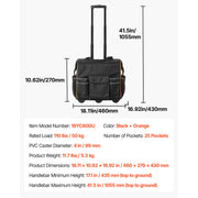 Load image into Gallery viewer, SucceBuy 110Lbs Rolling Tool Bag 25 Pockets Roller Tool Bag on Wheels with Telescoping Handle Toolbag Organizers for Mechanic