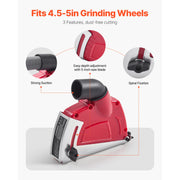 Load image into Gallery viewer, SucceBuy Cutting Dust Shroud for Angle Grinders 4-5 in Angle Grinder Dust Shroud with 6 Clamping Washers for Concrete Wall Stone