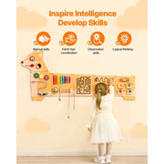 Charger l'image dans la visionneuse de galerie, Amocart Puppy Kids Wall Busy Panels 12 Activities Board Montessori Sensory Learning Activity Center for Children Playroom Toys