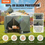 Load image into Gallery viewer, Pop Up Gazebo Tent, Pop-Up Screen Tent 6 Sided Canopy Sun Shelter with 6 Removable Privacy Wind Cloths & Mesh Windows