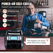 Load image into Gallery viewer, SucceBuy 1200 Pcs/Min Money Counter Business Cash Register Bill Counterfeit Bill Detector by UV/MG/IR/DD Function for Bank Store