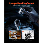 Load image into Gallery viewer, Amocart Mechanics Tool Set SAE and Metric Socket Set Wrenches Screwdriver Bits Accessories and Storage Case for Cars Repair