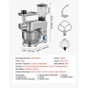 Bild in Galerie-Viewer laden, 【Premium】Amocart 5.7/6/7.8L Stand Mixe Electric Kitchen Mixer 1500W Dough-Mixer, 6+P Speeds Tilt-head Food-Mixer with 1.5 L Bl
