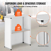 Load image into Gallery viewer, SucceBuy Promotion Counter Table Portable Tradeshow Podium Table Display Exhibition Counter Stand Booth Fair Pop Up Podium Table
