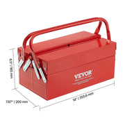 Load image into Gallery viewer, Amocart Metal Tool Box 2-Tier 3-Tray Portable Folding Tool Chest Organizer with Handle & Lock Toolbox for Factory Repair Shop