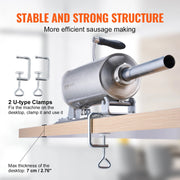 Load image into Gallery viewer, SucceBuy 2.5L Manual Sausage Stuffer Food-Grade Stainless Steel & 8 Stuffing Tubes for Home Kitchen Restaurant Commercial