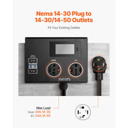 Bild in Galerie-Viewer laden, SucceBuy Smart Power Distribution for Dryer and EV, 3-Color LED Indicator, With NEMA 14-30 Plug, NEMA 14-30 & NEMA 14-50 Outlets