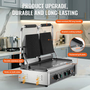 Load image into Gallery viewer, SucceBuy Commercial Panini Grill 3600W Electric Sandwich Panini Maker with Temp Control And 19"x9" for Hamburger Steak Bacon - AMOCART
