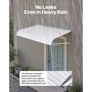 Load image into Gallery viewer, SucceBuy Aluminum Awning 60 x 42in Durable Window Awning Door Canopy Lightweight Stable Aluminum Awning Exterior Rain Protection - AMOCART