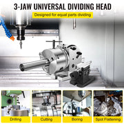Load image into Gallery viewer, SucceBuy Dividing Head 5Inch 3 Jaw Precision Semi Universal Dividing Head for Milling Machine Rotary Table Tailstock Milling Set