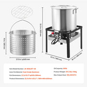 Load image into Gallery viewer, Amocart 60/80/100Qt Seafood Boiling Kit with Strainer Cooking Set for Crab Crawfish Boiling Aluminum Stockpot with Steamer Rack