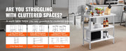 Load image into Gallery viewer, SucceBuy Stainless Steel Food Prep Table Commercial Kitchen Worktable with 2 Adjustable Undershelf for BBQ Kitchen Garage