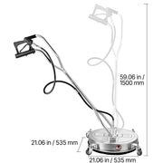 Bild in Galerie-Viewer laden, Amocart Pressure Washer Surface Cleaner PE/Stainless Steel Pressure Washer Attachments with 4 Wheels for Concrete Patio Deck