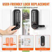 Load image into Gallery viewer, SucceBuy Mechanical Keyless Entry Door Lock Single/Double -Sided 14 Digit Keypad and Handle Embedded