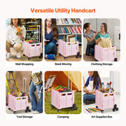 Load image into Gallery viewer, SucceBuy 150lbs Stair Climbing Cart Foldable Utility Hand Cart with Wheels Collapsible Crate Rolling Cart for Shopping Office - AMOCART