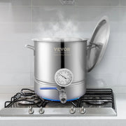 Load image into Gallery viewer, SucceBuy Stainless Steel Kettle 5 GALLON Brewing Pot Tri Ply Bottom for Beer Brew Kettle Pot Home Brewing Supplies Includes Lid - AMOCART