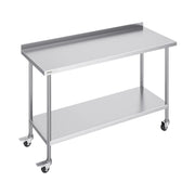 Load image into Gallery viewer, SucceBuy Stainless Steel Work Table Commercial Food Prep Worktable with Casters Heavy Duty Prep Worktable for Restaurant Home - AMOCART