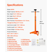 Load image into Gallery viewer, SucceBuy Underhoist Stand 3/4 Ton Capacity Pole Jack, Lifting from 43.3" to 70.9" Triangular Base Two Wheels Automotive Support - AMOCART
