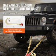 Load image into Gallery viewer, G80 V Towing Bridle Chain Towing with 15" J & Grab Hooks Transport Tow Chain Bridle for Flatbed Truck Wrecker Recovery