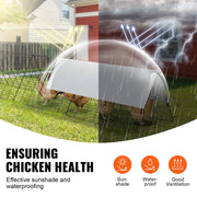 Load image into Gallery viewer, SucceBuy Chicken Tunnels 157.5 x 39.4 x 24.2 in Chicken Tunnels for Yard Portable Chicken Tunnels for Outside Corner Frames