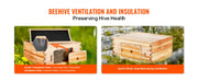 Load image into Gallery viewer, SucceBuy Bee Hive Deep Box Starter Kit 100% Beeswax Coated Natural Cedar Wood Langstroth Beehive Kit Transparent Acrylic