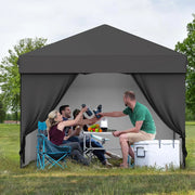 Load image into Gallery viewer, Pop Up Canopy with 4 Sidewalls, Beach Tent with One Push Setup, Outdoor Instant Tent with Wheeled Carry Bag, Portable Gazebo Shelter for Patio Deck Garden and Beach, 10x10 FT Canopy Cover