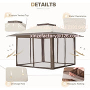 Load image into Gallery viewer, Customizable 13x13 Pop Up Gazebo with Mesh Netting, Easy Set up Outdoor Gazebo Easy Up Screened Canopy for Patio and Backyard