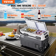 Load image into Gallery viewer, SucceBuy 40/50/58L Portable Car Refrigerator 12VoltCar Refrigerator Fridge Dual Zone Portable Freezer Compressor Cooler for Home
