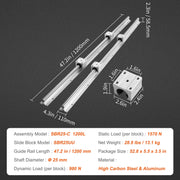 Load image into Gallery viewer, SucceBuy 2PCS Linear Guide Rails SBR12 SBR16 SBR20 SBR25 800-2200mm & 4PCS UU Bearing Blocks Smooth Motion DIY Mills CNC Parts