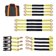 Load image into Gallery viewer, Amocart Wheel Chock Tie-Down Kit Car Tie Down Kit with Break Strength 10009lbs Working Load 3333lbs for ATV UTV & Pickup Trucks