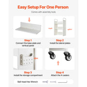 Load image into Gallery viewer, SucceBuy Rolling Library Book Cart 330lbs Capacity 30.3x15x48.0In Single Sided V-Shaped Shelves w/ 3 In Lockable Wheels for Home