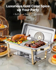 Load image into Gallery viewer, 【Premium】Amocart 2/4 Pack Chafing Dish Buffet Set Stainless Steel Chafer with Half Size Pans Rectangle Catering Warmer for Part