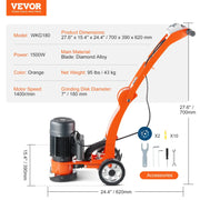 Load image into Gallery viewer, SucceBuy Electric Concrete Floor Grinder 7inch Walk-Behind 1.7HP Concrete Floor Polisher 1300W 1720RPM for Granite Marble Stones
