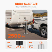 Load image into Gallery viewer, Amocart 2500Lbs Trailer Jack Swivel Bolt-on Trailer Jack with Ergonomic Handle 15in Vertical Travel for RV Yacht Trailers