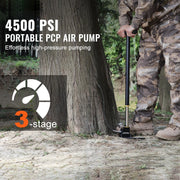Bild in Galerie-Viewer laden, Amocart 3 Stage PCP Pump 30MPa 4500PSI Pressure Gauge Air Hand Stirrup Pump for Car Bicycle Tire Scuba Tank Paintball Filling