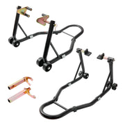 Load image into Gallery viewer, SucceBuy Motorcycle Stand Lift 850lbs Front Rear Combo Stand Lift Stand Front&Rear Wheel Fork Stand Heavy Duty Rear Wheel Stand