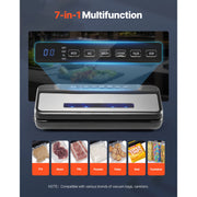 Load image into Gallery viewer, SucceBuy 80Kpa 120W Electric Vacuum Sealer Machine 7-in-1 Wet Food Sealer with Free 10pcs Vacuum Bags for Kitchen Food Storage