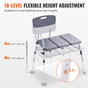 Load image into Gallery viewer, SucceBuy Tub Transfer Bench for Bathtub Shower Seats Lightweight Shower Bench with Non-Slip Bath Seats with Armrest and Backrest - AMOCART