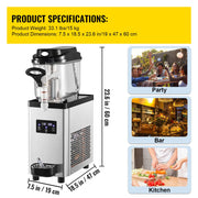 Bild in Galerie-Viewer laden, Amocart 6L/1.6 Gal Commercial Slushy Machine 300W 25 Cups Single-Bowl Stainless Steel Margarita Smoothie Frozen Drink Maker