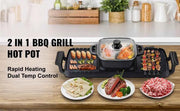 Load image into Gallery viewer, Amocart 2in1 Electric BBQ Pan Grill Hot Pot Multifunction Home Portable Smokeless Nonstick Detachable Hot Pot Barbecue Plate