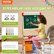 Bild in Galerie-Viewer laden, Amocart 32PCS Kids Drawing Board Painting Accessories with Chalks Dry-Erase Markers & Paper Kit for Desktop/Standing Art Easel