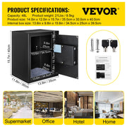 Load image into Gallery viewer, SucceBuy Fingerprint Locks Safe Deposit Box 0.8/1.7/2.1 Cubic Feet Digital Electronic Secret Hidden Piggy Bank for Store Money - AMOCART