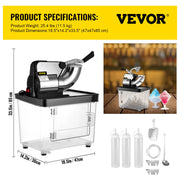 Load image into Gallery viewer, SucceBuy Electric Snow Cone Machine Ice Shaver Crusher Granizing Glass Blender Mixer Chopper Stainless Steel Colder Commercial